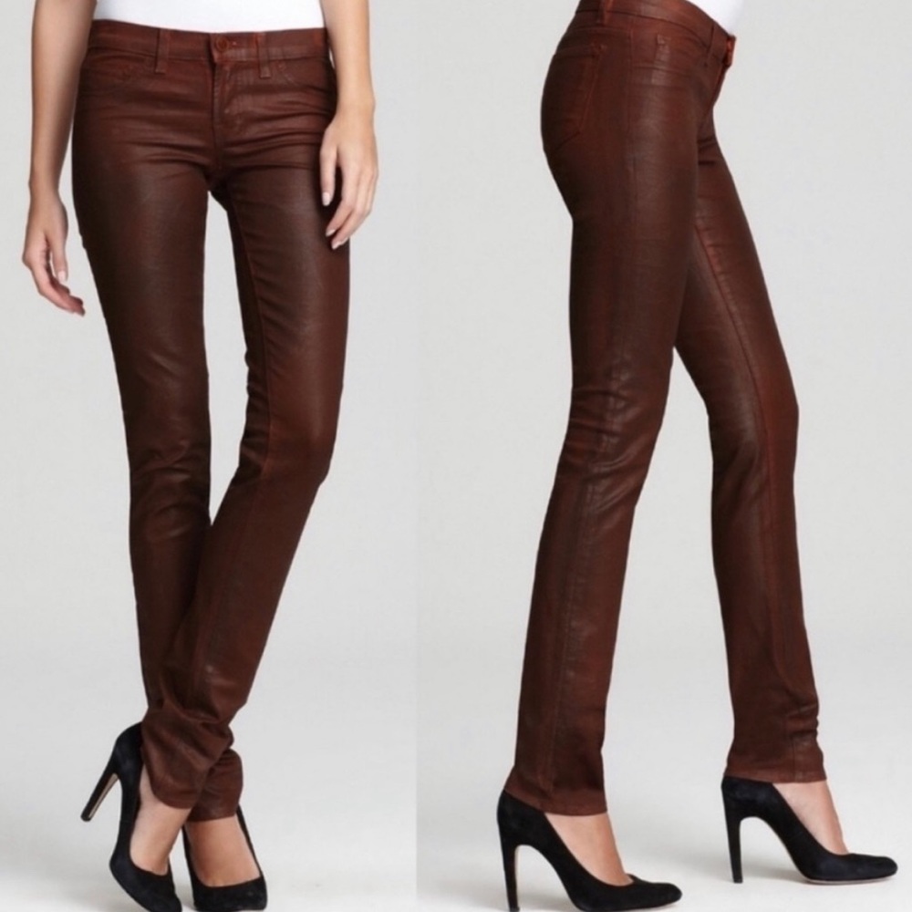 NWOT - J. Brand Wax Coated Twill Pencil Leg Jeans